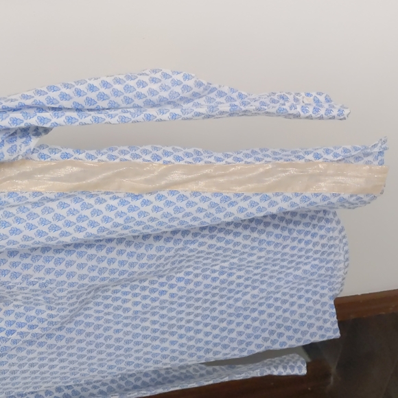 J. Crew Popover Tunic Blue and White Print - Picture 4 of 5